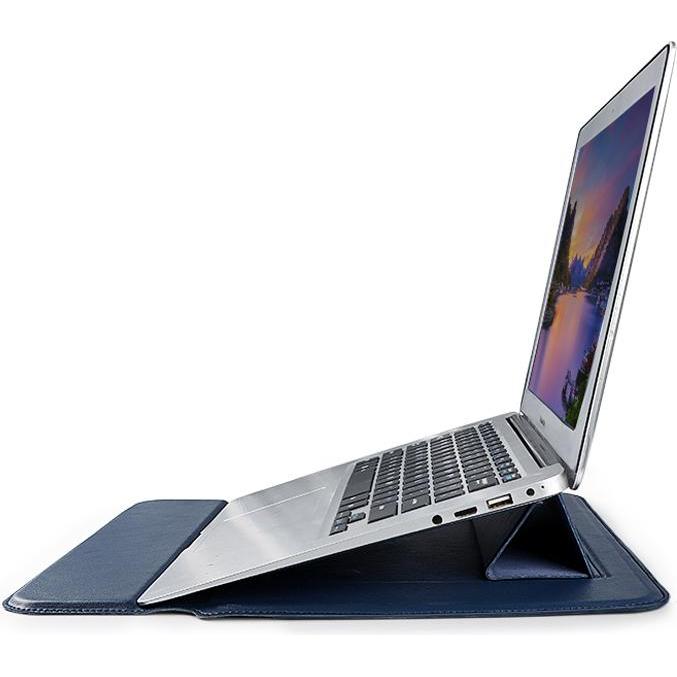 Thumbnail - Devia MacBook-Halterungstasche Ultra-Thin 15,4" wasserdichtes PU-Leder blau (15.40"), Notebooktasche, Blau