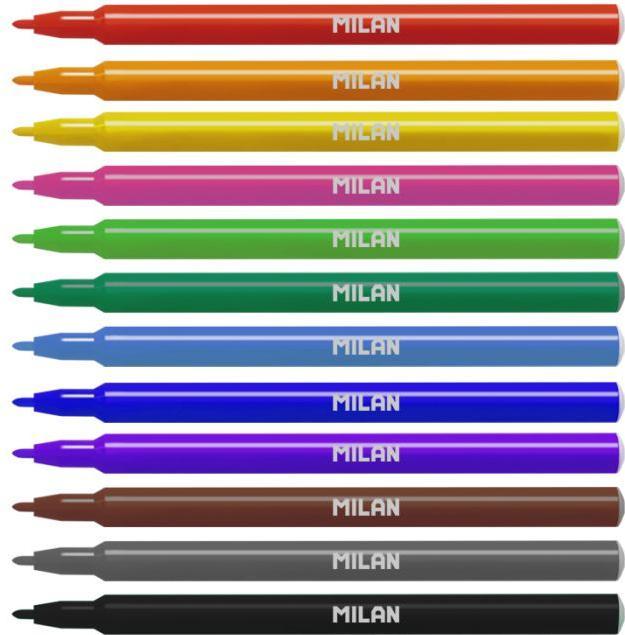 Produktbild Runde dünne Marker, 12 Farben (12x)