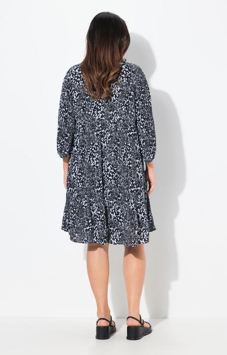 Produktbild Ulla Popken Kleid, Volantsaum, A-Linie, V-Ausschnitt, 3/4-Arm (42, 44)