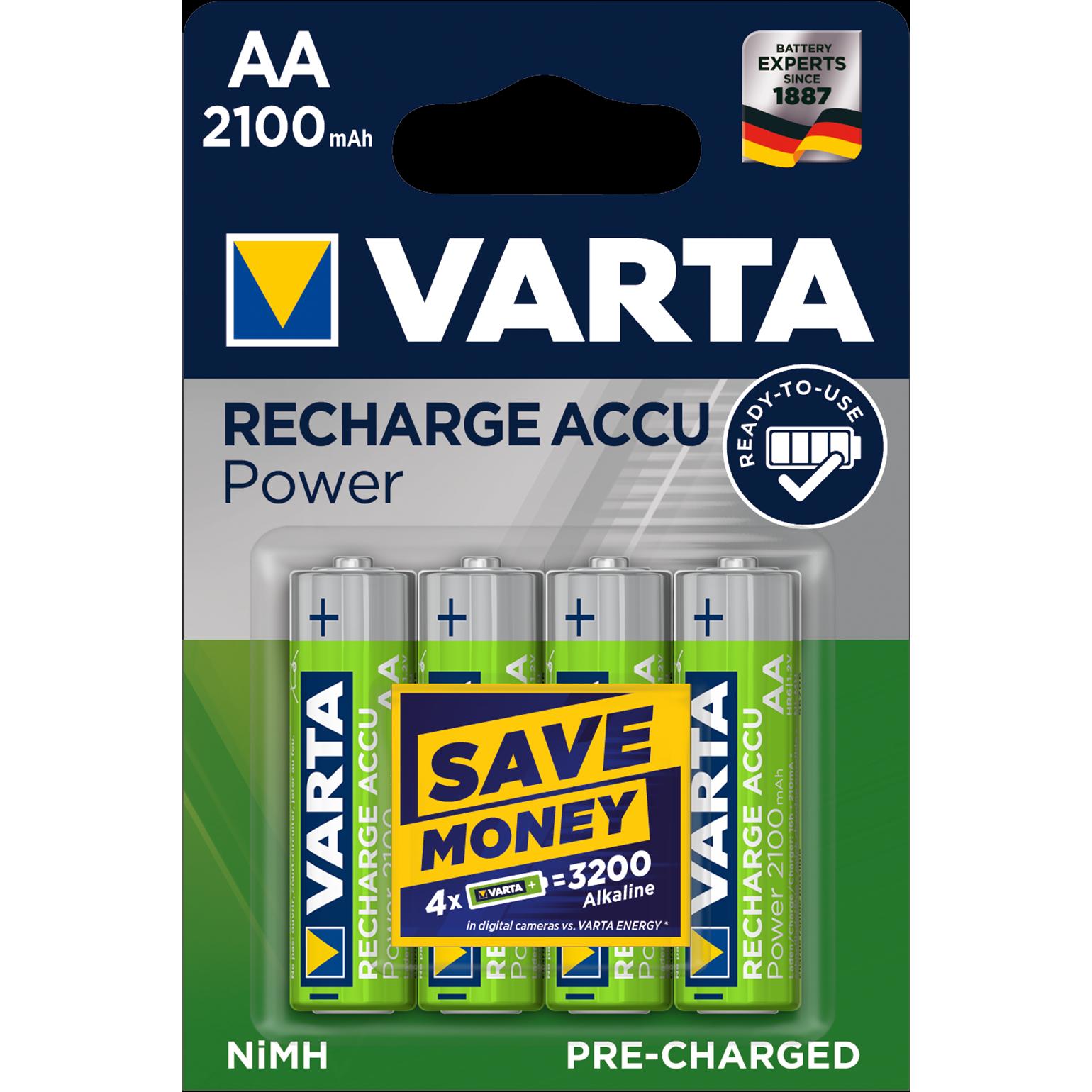 Varta DUPLIKAT Battery AA 2100mAh (4 Stk., AA, 2100 mAh), Batterien + Akkus