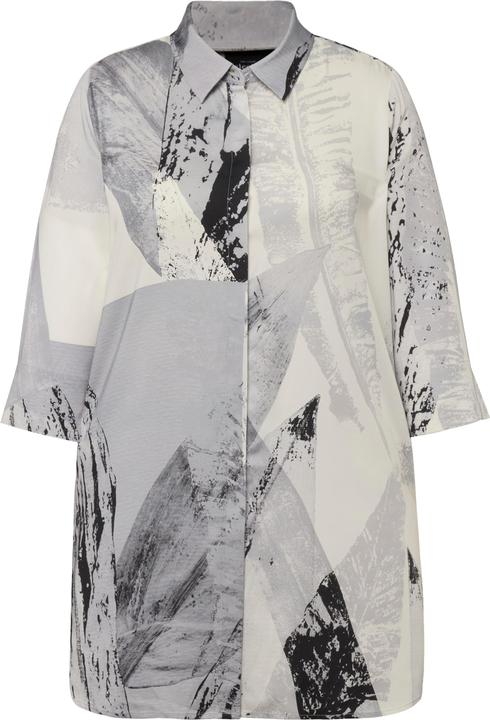 Actual product image Ulla Popken Feather Print Short Sleeve Tunic Blouse (46, 48)