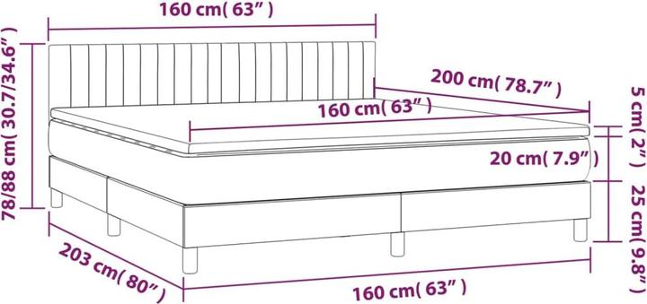 Actual product image vidaXL Boxspringbett (160 x 200 cm)