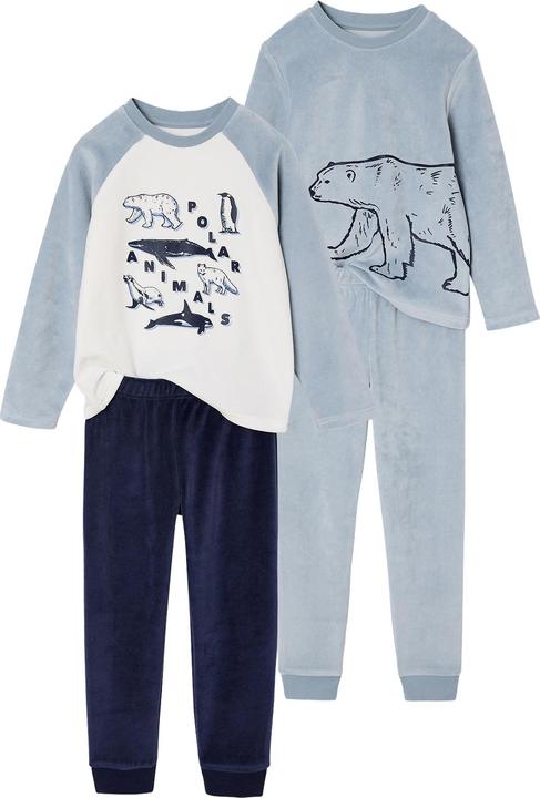 Immagine prodotto Vertbaudet 2er-Pack Samt-Schlafanzüge POLARTIERE Jungen, Recycling-Polyester (158, 164)