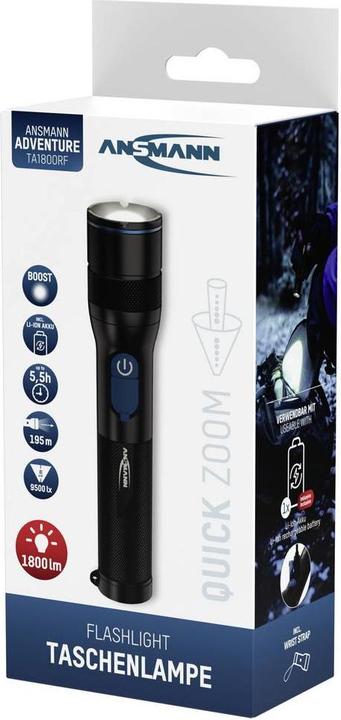 Immagine prodotto Ansmann LED Taschenlampe Adventure TA1800RF (16.40 cm, 1800 lm)