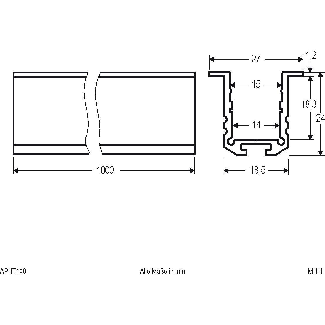 Thumbnail - EVN, LED Streifen, Alu-Profil (100 cm, Indoor)