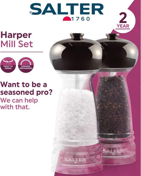 Actual product image Salter BW12949GEU7 Harper Mill Set Clear/Grey (Salt)
