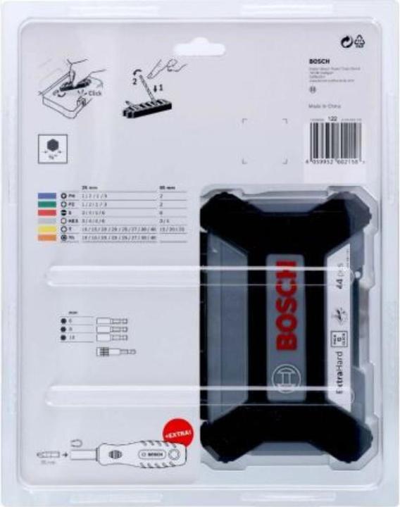 Immagine prodotto Bosch Professional Zubehör Set di punte per cacciavite, 45 pezzi (Croce Phillips PH 1", Croce Phillips PH 2", Croce Phillips PH 3", Croce Pozidriv PZ 1", Croce Pozidriv PZ 2", Croce Pozidriv PZ 3", Hexagonal (esagonale) 3", Esagonale (esagonale) 4", Hexagonal (esagonale) 5", Hexagonal (esagonale) 6")