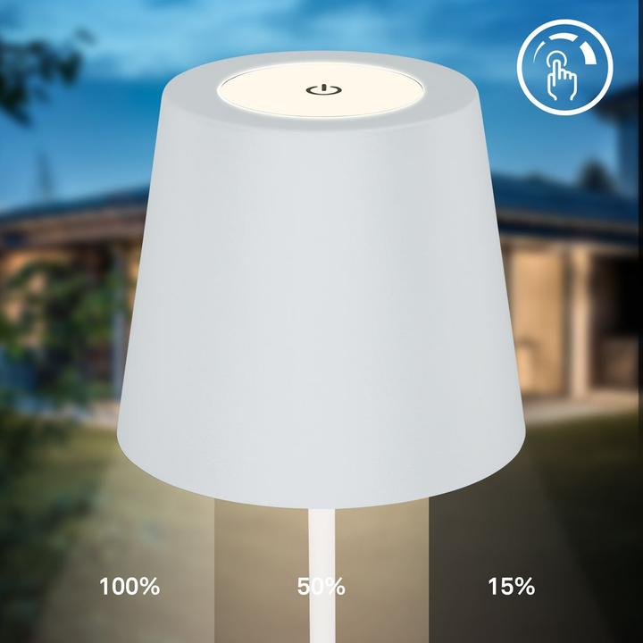 Produktbild B.K.Licht LED Akku Tischleuchte, IP44, 2,5W, weiss (200 lm)