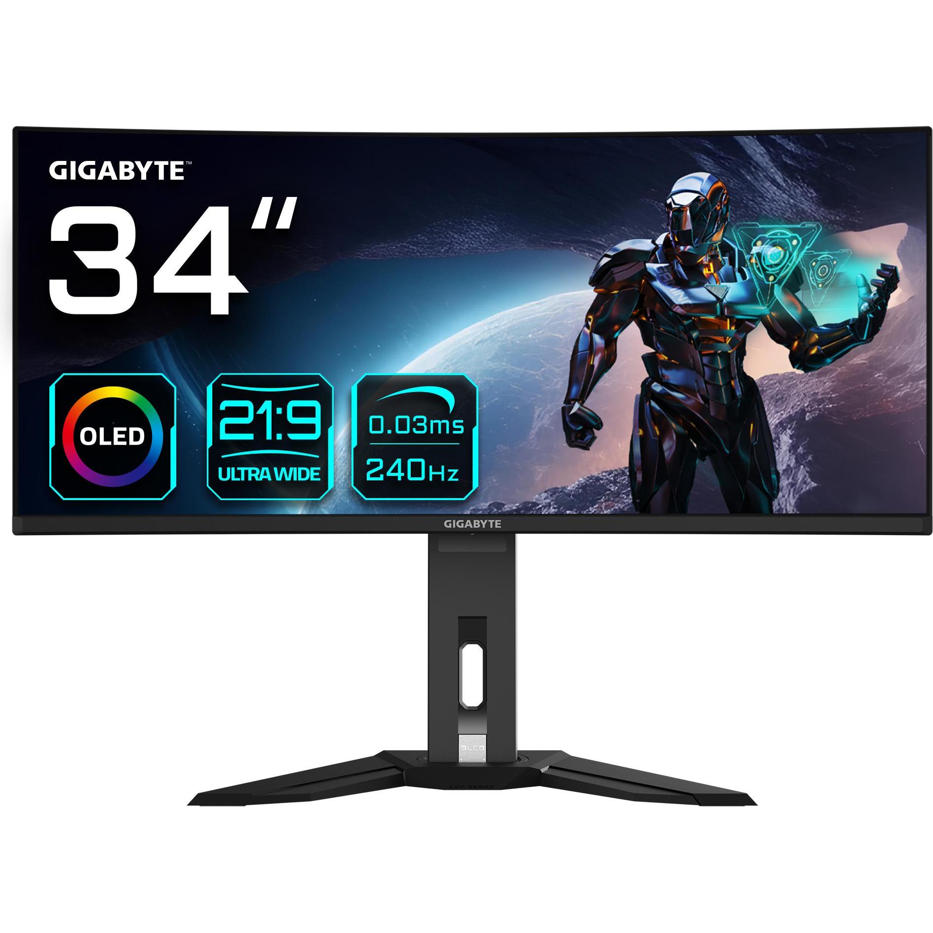 Gigabyte MO34WQC2 EK (3440 x 1440 Pixel, 34"), Monitor, Schwarz