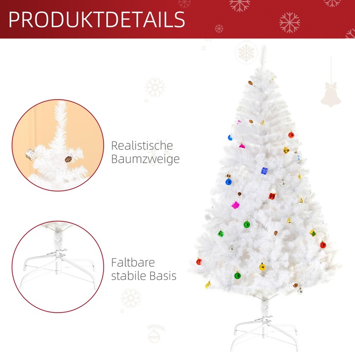 Produktbild Homcom Künstlicher Weihnachtsbaum inkl. Metallständer (180 cm)