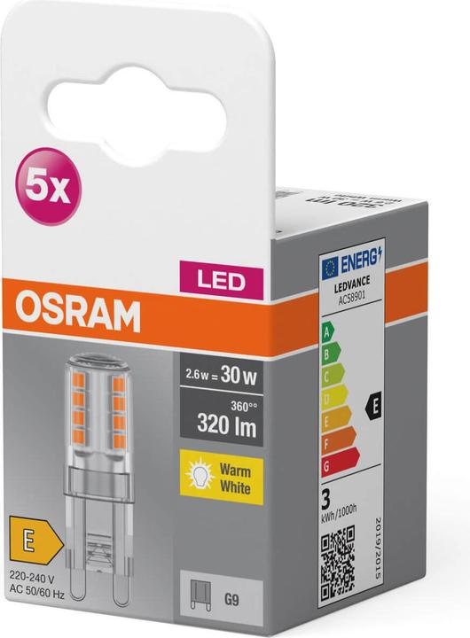 Actual product image Osram Base Pin (G9, 2.50 W, 320 lm, 5 x, E)