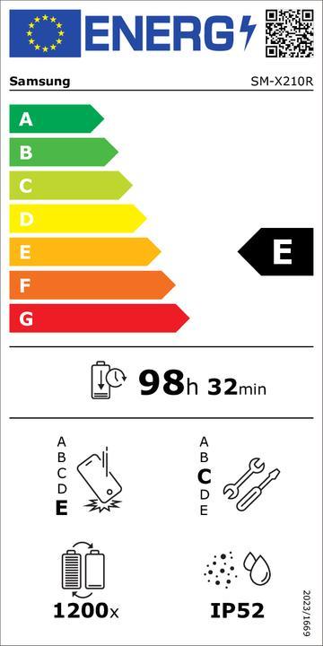 Energy Label Samsung Galaxy Tab A9+ (2025) (WLAN only, 11", 128 GB, Graphites)