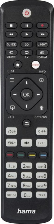 Produktbild Hama Universal-Fernbedienung für Philips TVs, IR, lernfähig, leuchtende Tasten (Universal Fernbedienung, Infrarot)