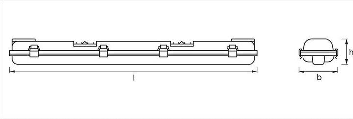 Produktbild Osram Submarine 2 x 7W 4000K LED-Feuchtraumleuchte G13 14.00 W Kaltweiss Grau (1300 lm, G13)