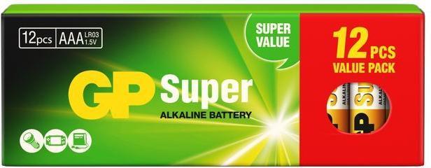 Produktbild NoName GP Super Alkaline AAA-batteri, LR03, 12-pack (12 Stk., AAA)