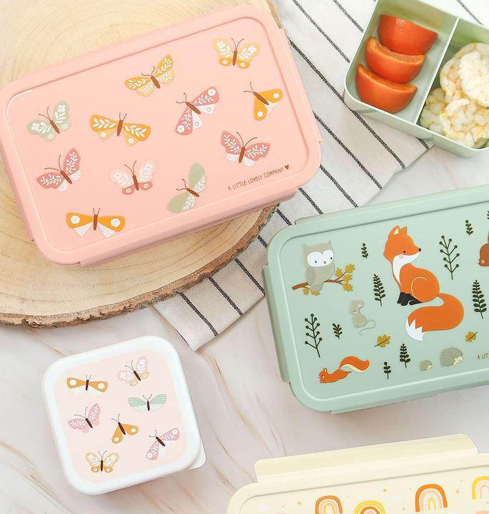 Actual product image A Little Lovely Company Bento lunch box butterflies