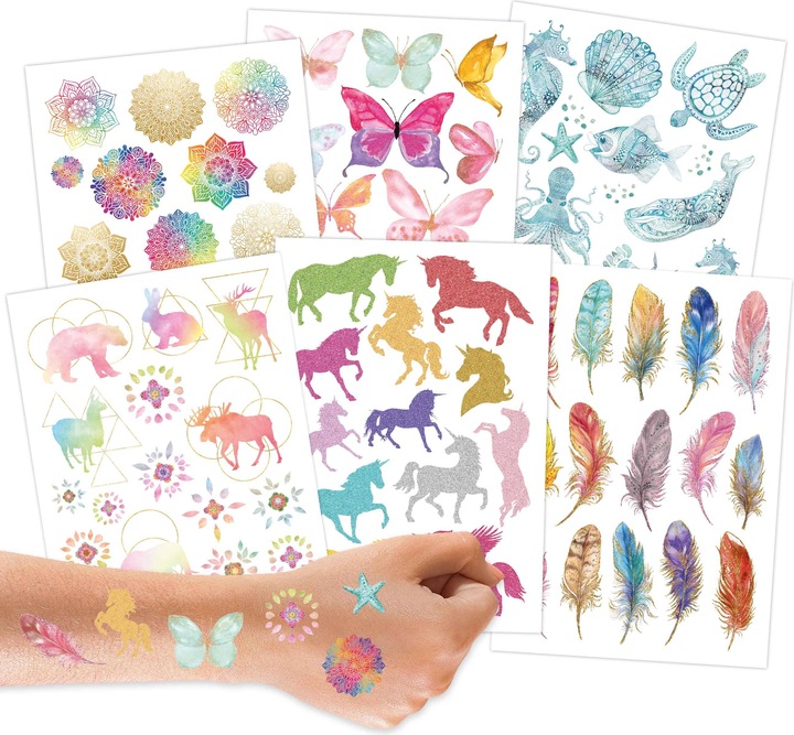 Produktbild Papierdrachen Metallic Tattoo Set