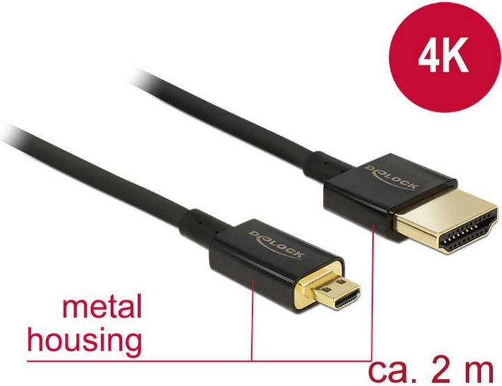 Produktbild Delock HDMI Typ A — micro HDMI Typ D (2 m)