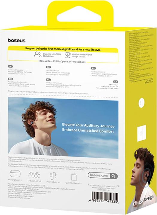Image du produit Baseus Clip de basse 15 (NC, 6.50 h, Sans fil)