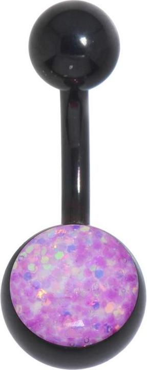 Image du produit Bijouteria Piercing nombril (Acier chirurgical 316L, Résine époxy, Revêtement PVD (noir))