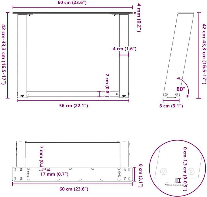Actual product image vidaXL Couchtischbein