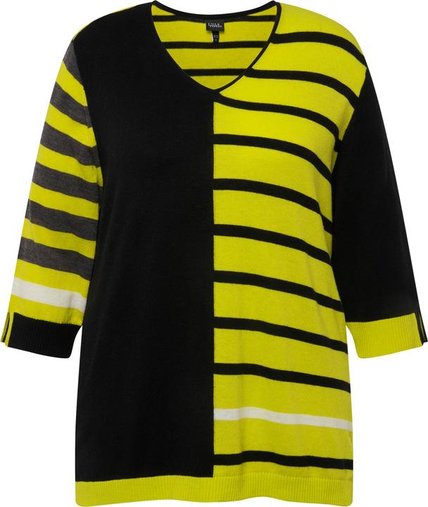 Produktbild Ulla Popken Pullover, Colorblocking, V-Ausschnitt, 3/4-Arm (42, 44)