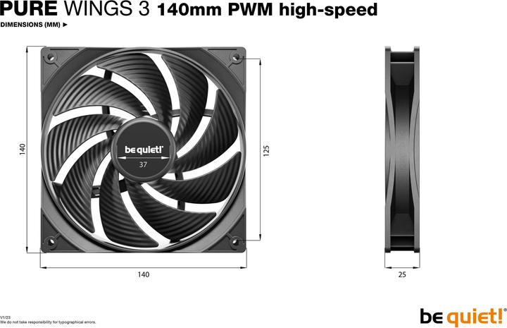 Image du produit be quiet! Pure Wings 3 (140 mm, 1x)
