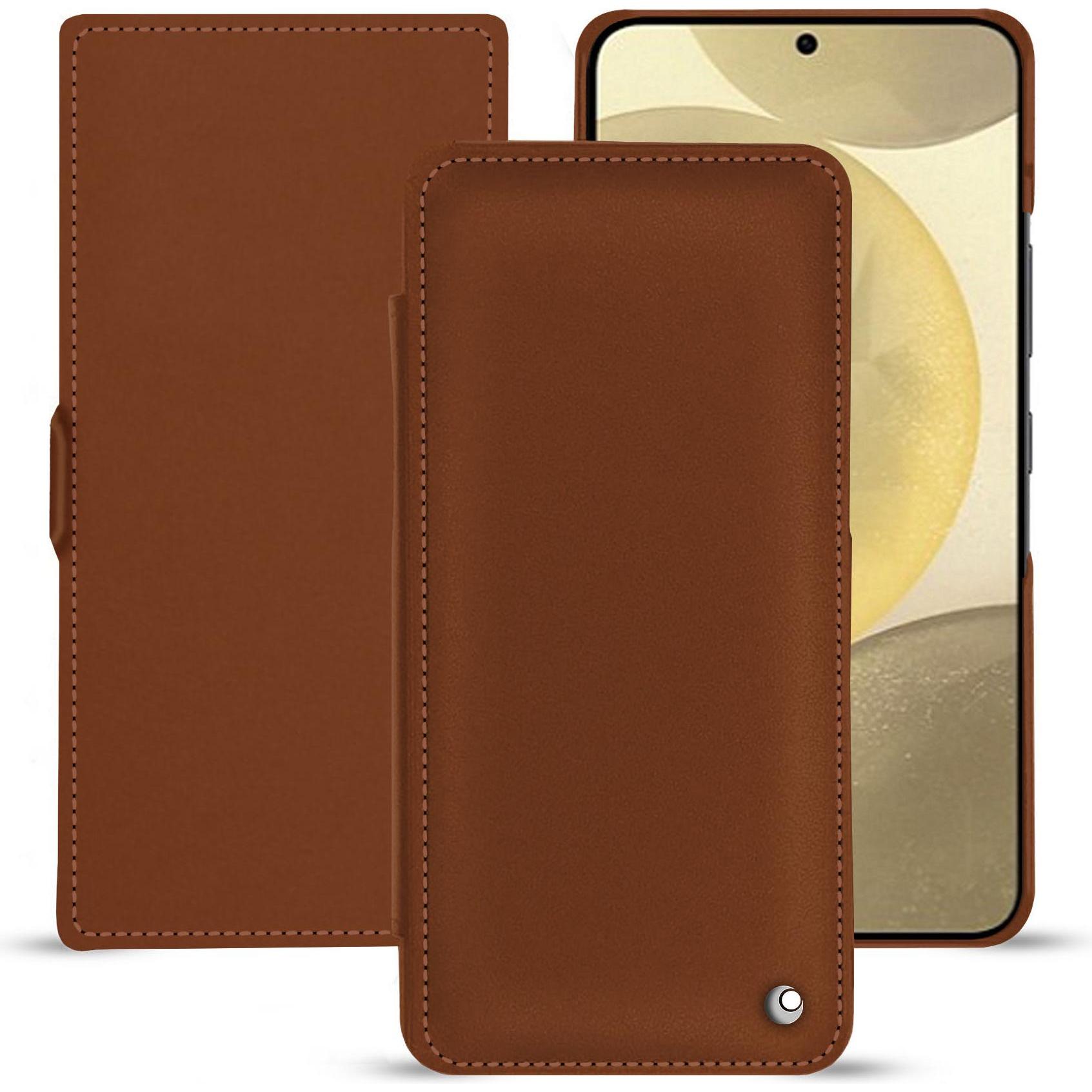 Noreve Lederschutzhülle horizontal (Samsung Galaxy S24+), Smartphone Hülle, Braun
