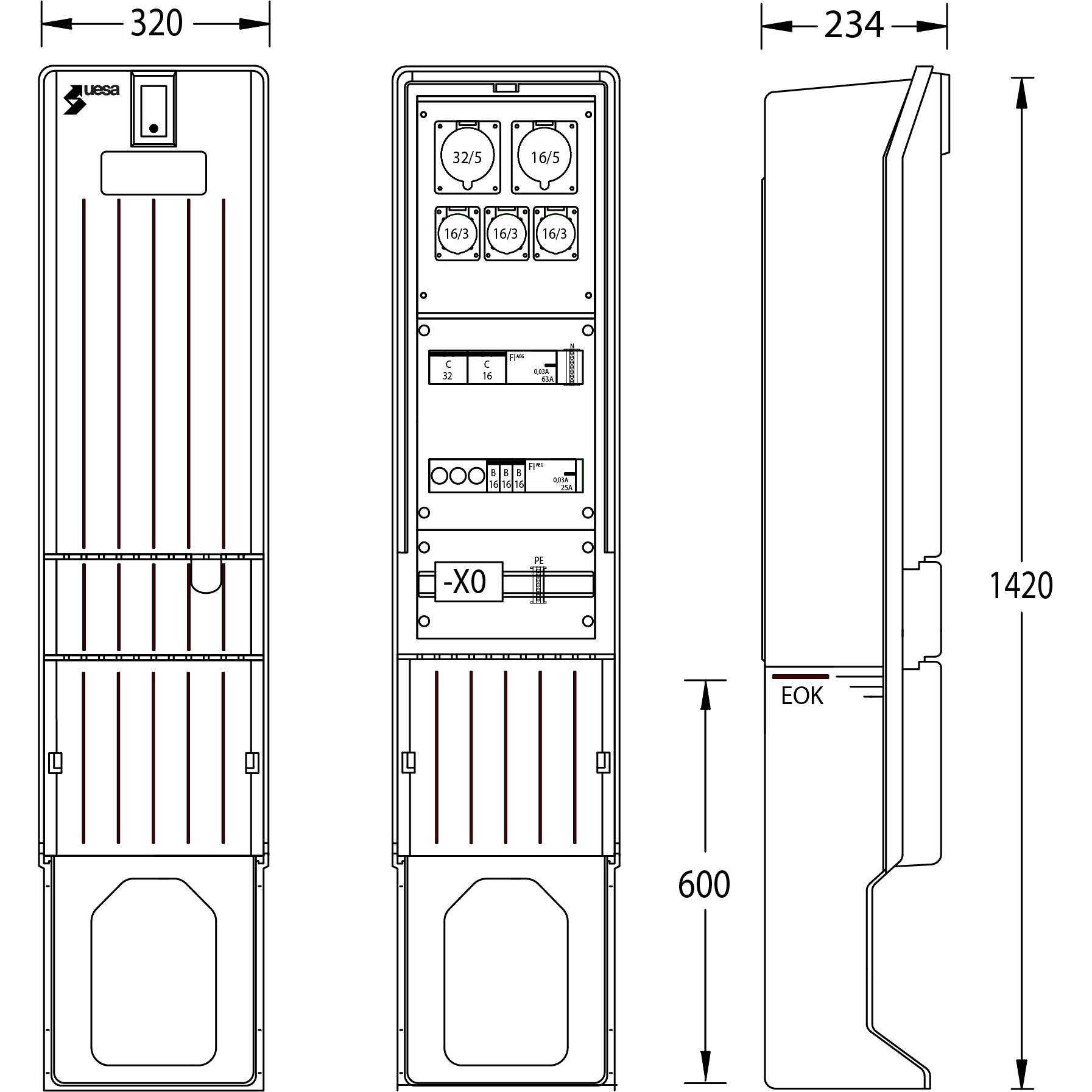 UESA, Verteilerschrank, Marktplatzverteiler