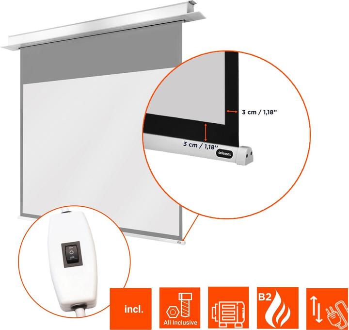 Actual product image Celexon Built-in screen Motor Professional + 180x135cm 4:3 (88.58", 4:3)