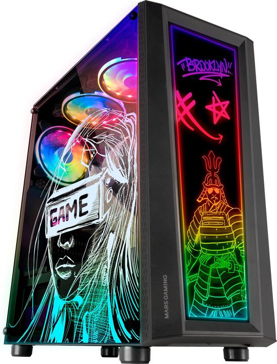 Image du produit Mars Gaming Boitier Moyen Tour ATX MC-ART RGB avec panneaux vitrés (Noir) (ATX, Mini-ITX, mATX)