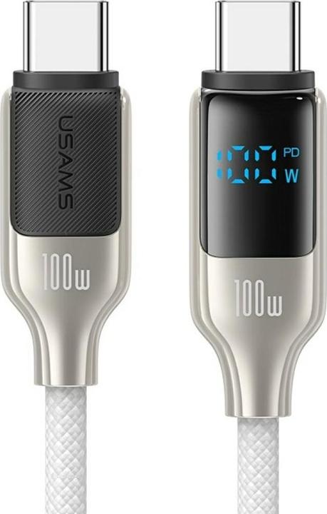 Produktbild Usams USB-C to USB-C Cable 100W 1.2m Digital Display Zinc Alloy Fast Charging Data Cable HX Seri (1.20 m, 100 W)