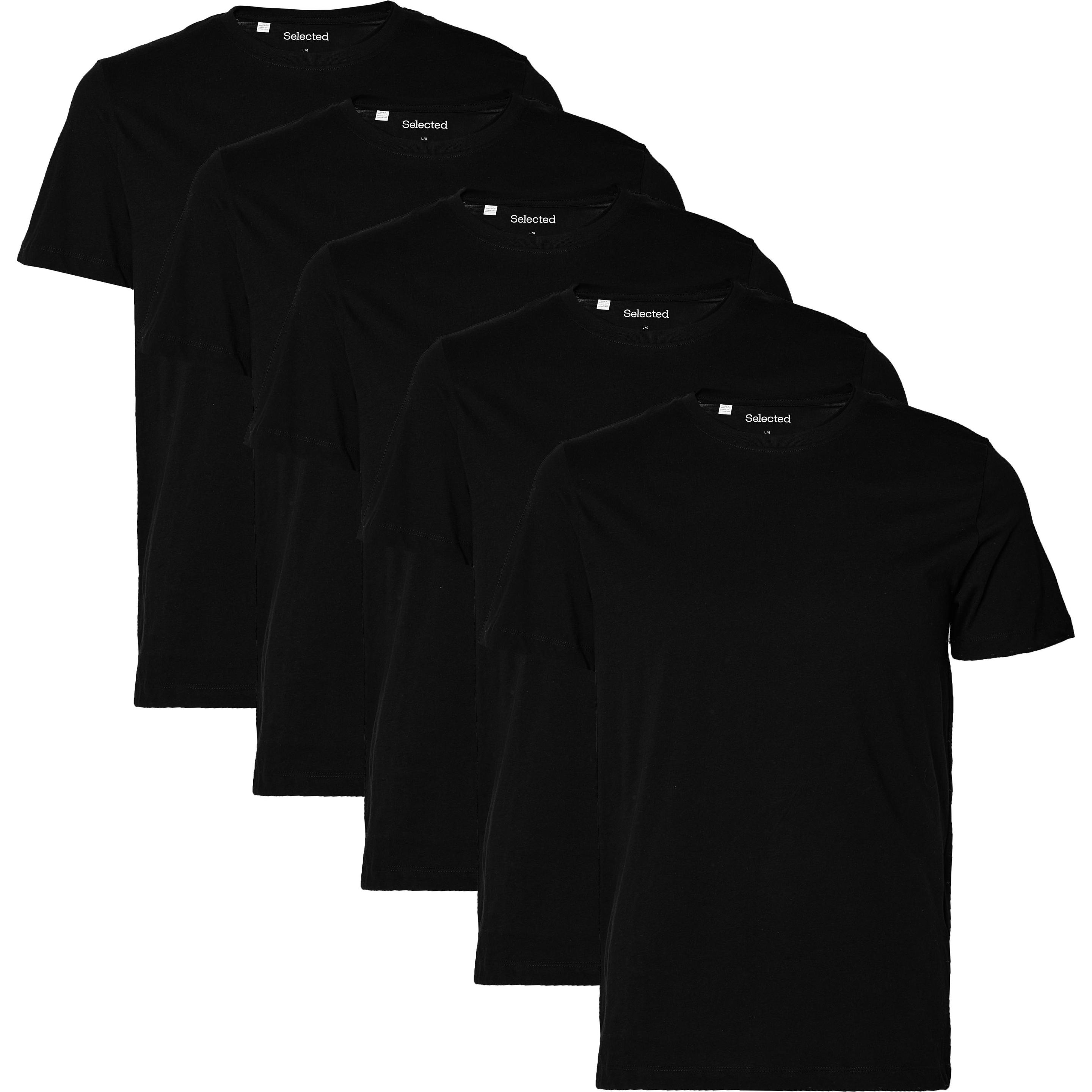 Selected Homme SLHROLAND O-NECK TEE 3 PACK - T-Shirt Basic - Black