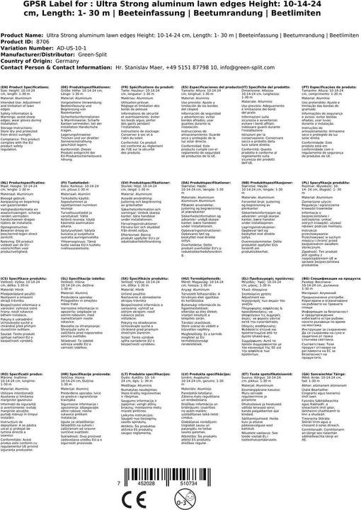 Actual product image Green Split Aluminium lawn edging (100 cm)