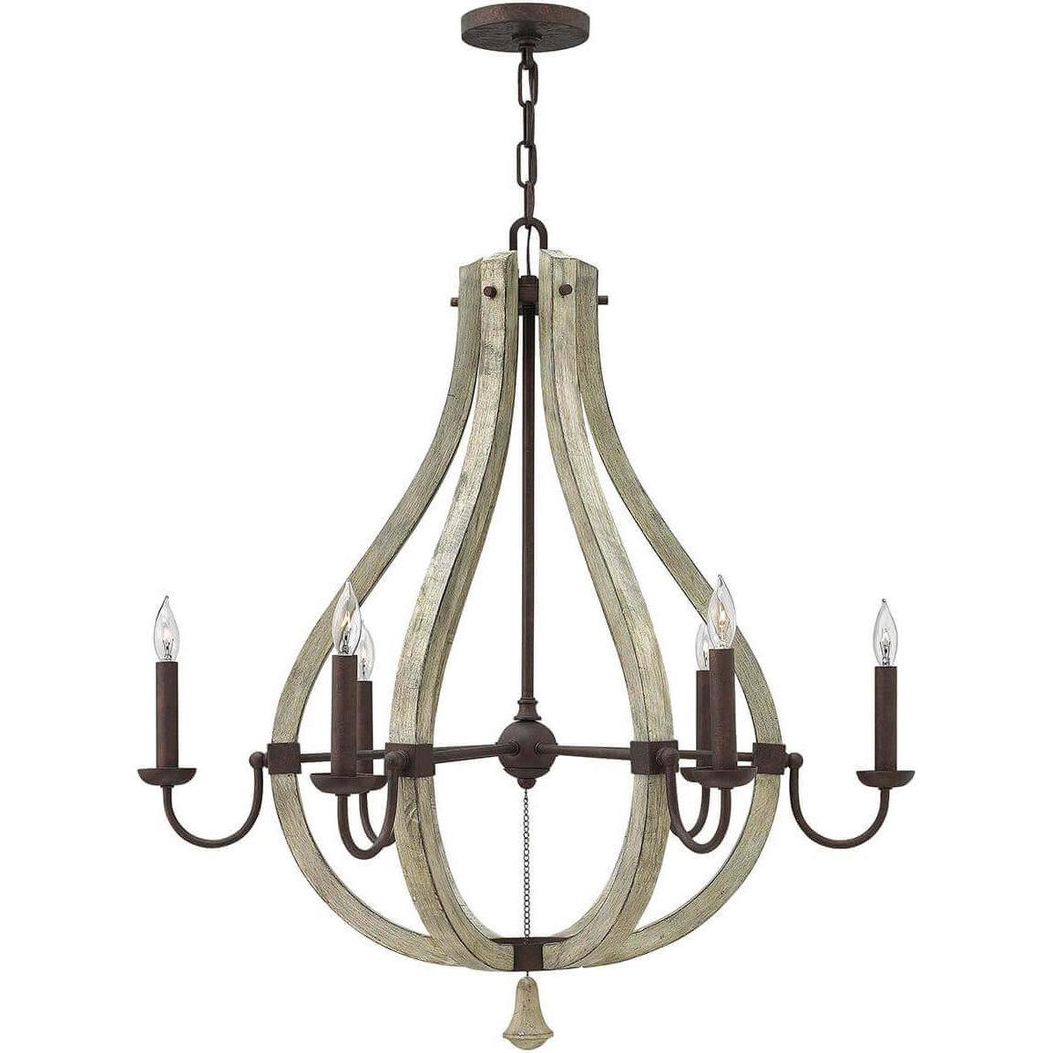 Elstead Lighting, Kronleuchter, Middlefield Kronleuchter E14 6-fach Eisenrost (76.20 cm)