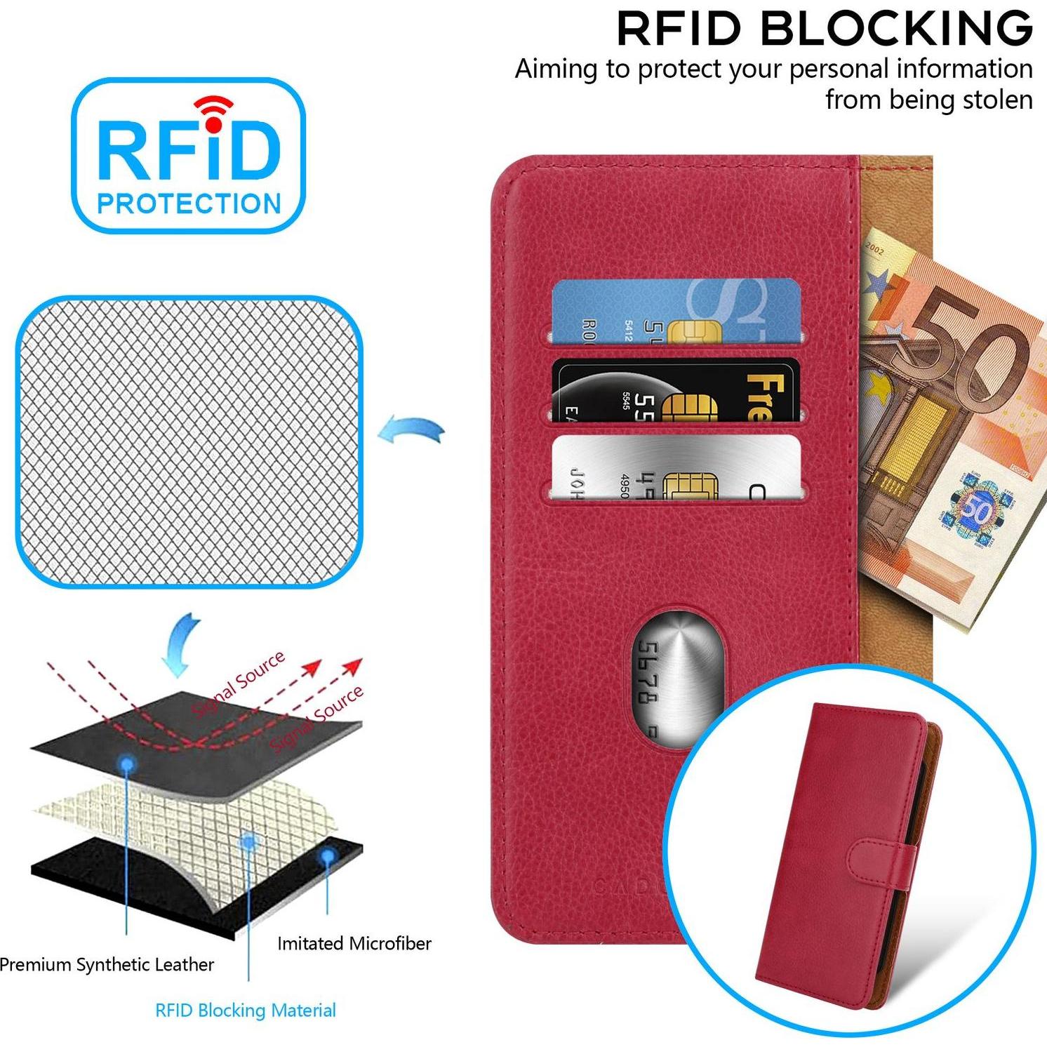 Thumbnail - Cadorabo Hülle für WIKO SUBLIM Book Case Style (Wiko Sublim), Smartphone Hülle, Rot