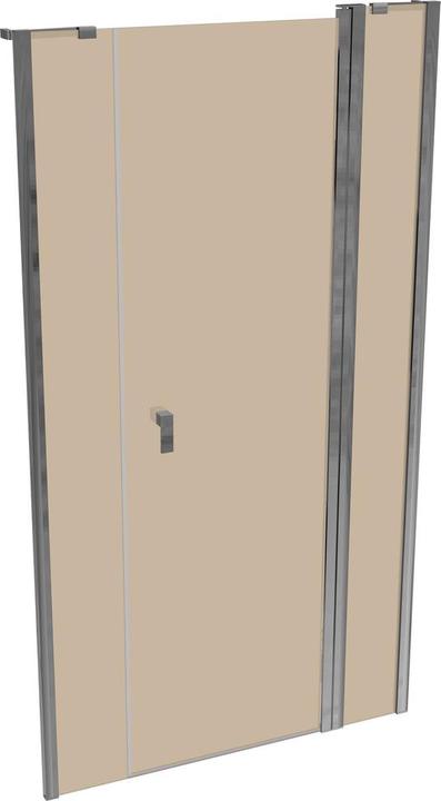 Actual product image Hüppe Design pure 4-corner swing door with fixed segment and side panel in niche, width:110cm height:200cm (211 cm, 110 cm, 200 cm)