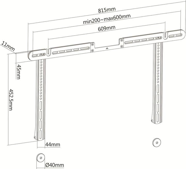 Immagine prodotto Purelink Supporto combinato per diffusori PureMounts® per Sonos® Arc e supporti per TV, nero (1 pz.)