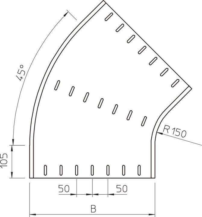 Actual product image OBO Bettermann OBO RB 45 650 FT 60x500mm bend 45° (65000 cm)