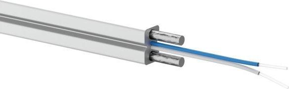 Immagine prodotto Alantec Cavo in fibra ottica OS2 FTTH piatto SM 2J 9/125 LSOH bianco rinforzato con due barre d'acciaio (1000 m)