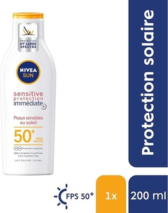 Immagine prodotto NIVEA Latte solare protezione istantanea SPF 50+ (Latte solare, SPF 50+, 200 ml)