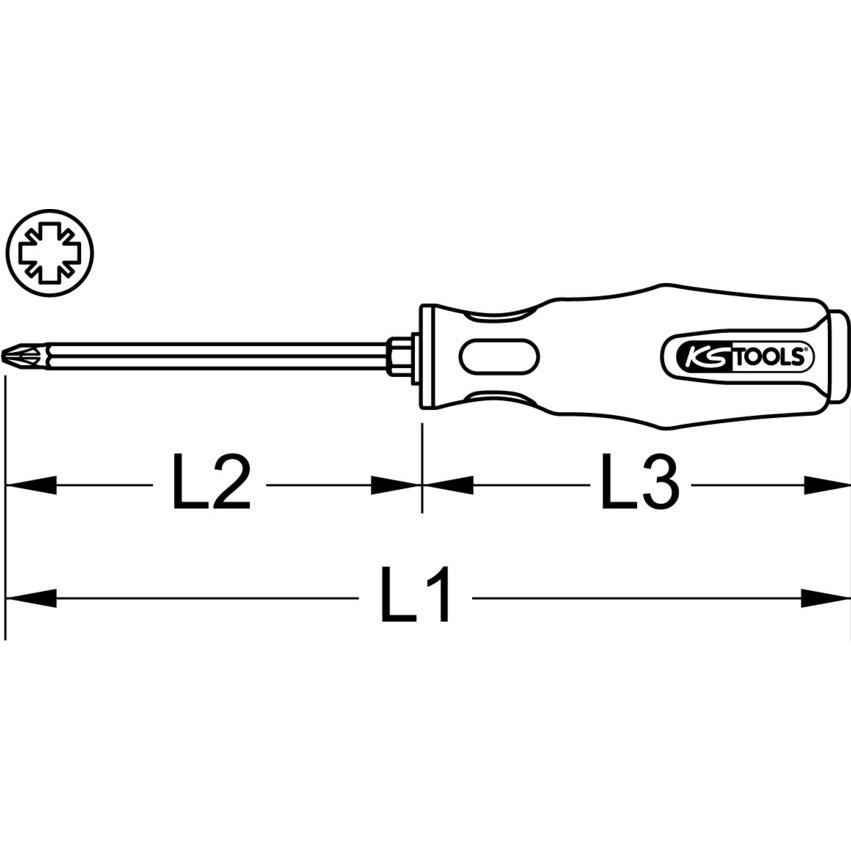 Thumbnail - KS Tools, Schraubenzieher, ERGOTORQUEmax Schlagkappen-Schraubendreher (Pozidriv-Kreuzschlitz (PZ))