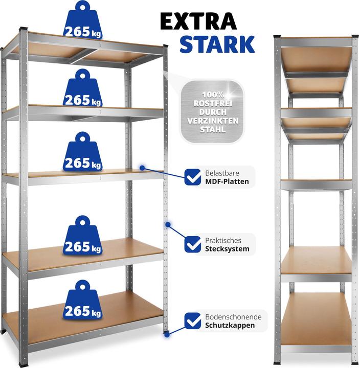 Image du produit tectake Etagère charge lourde 5 plateaux Ludvig