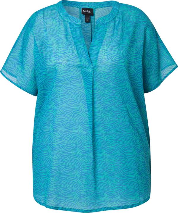 Produktbild Ulla Popken Bluse, Zebramuster, A-Linie, V-Ausschnitt, Halbarm (62)