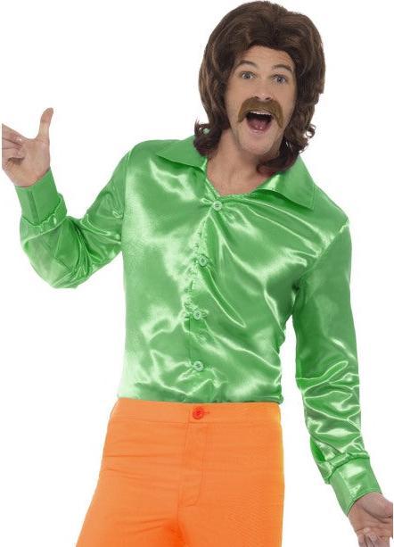 Actual product image Smiffys Grünes Disco Hemd Satin glänzend (M)