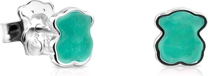 Immagine prodotto Tous Orecchini d'argento con orsetto e icona di amazzonite 815433600