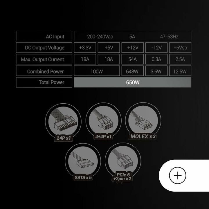 Immagine prodotto Mars Gaming MPB650SIW (650 W)