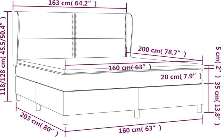 Actual product image vidaXL Boxspringbett (160 x 200 cm)