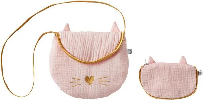 Image du produit BB&Co Stofftasche Katze Umhängetasche Rosa-Gold