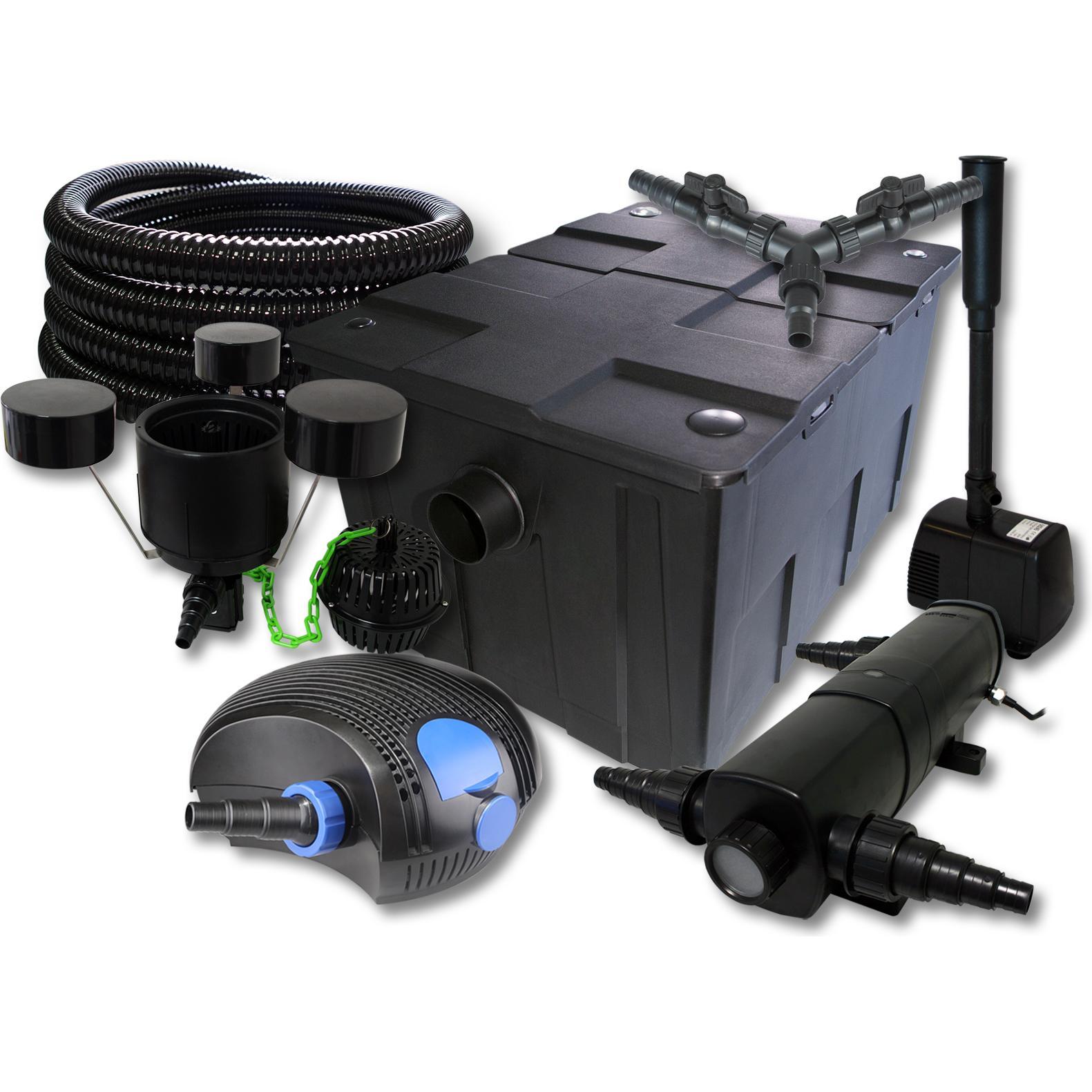 SunSun, Brunnen + Gartenteich, TeichFilter Set 60000l 24W UVC 100W Pumpe Schlauch Skimmer Springbrunnen